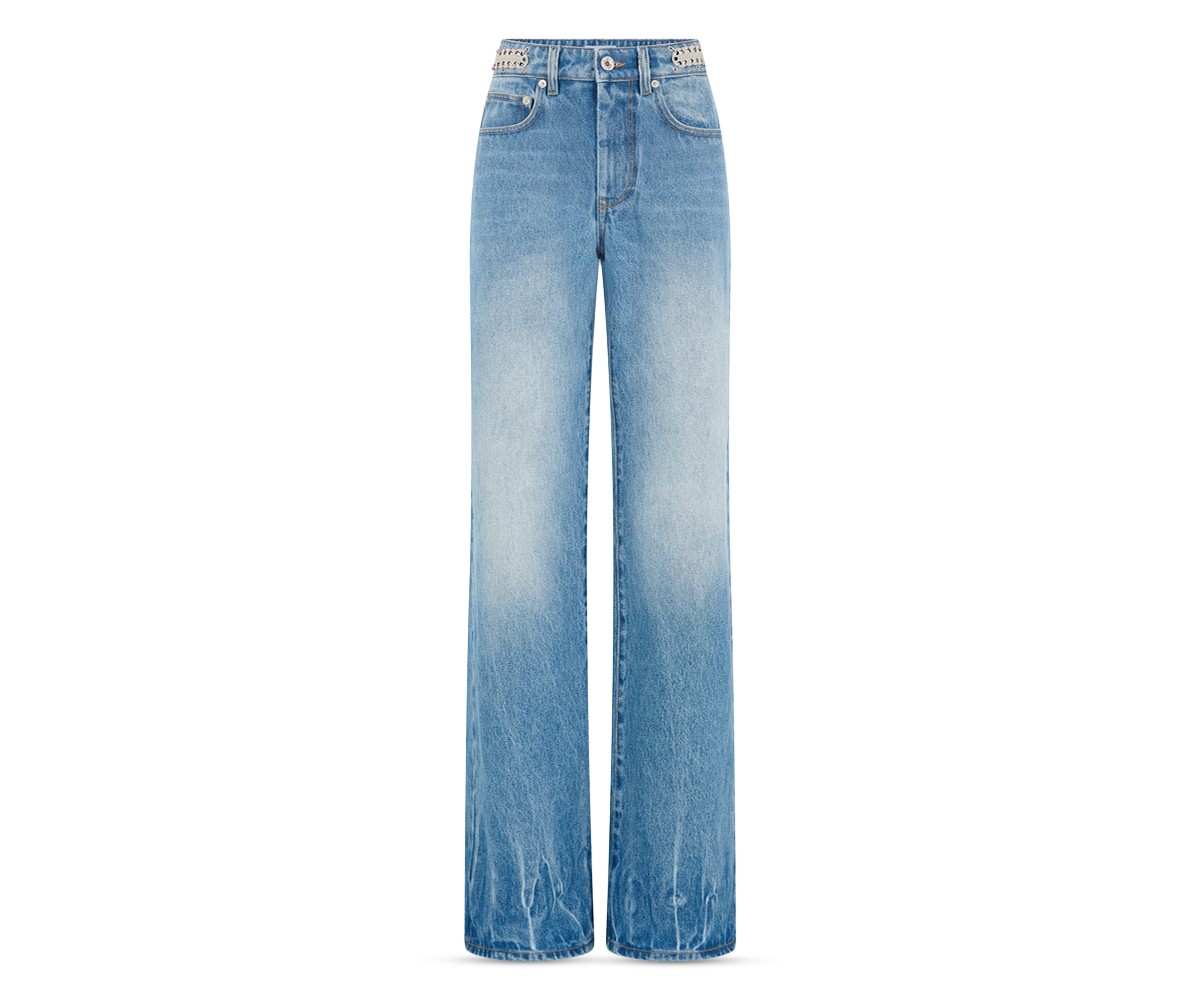 Rabanne High Rise Straight Jeans in Denim Stone