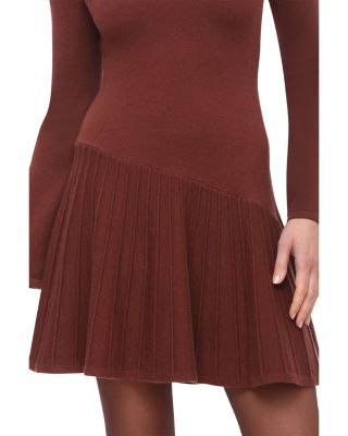Mock Neck Knit Mini Sweater Dress