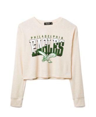  Women&#39;s NFL Philadelphia Eagles Slant Crop Thermal Tee