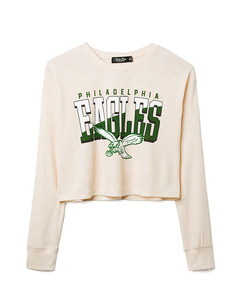Junk Food Clothing Women's Nfl Philadelphia Eagles Slant Crop Thermal Tee