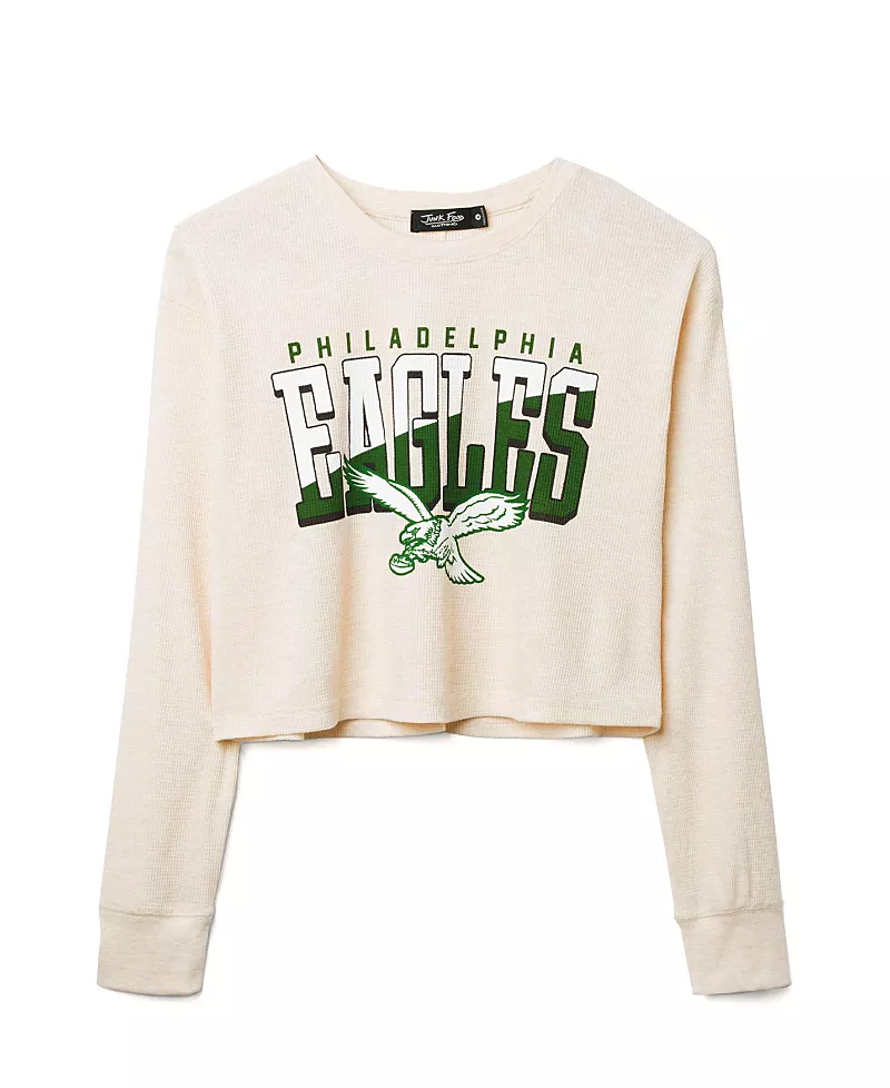 Junk Food Clothing Women's Nfl Philadelphia Eagles Slant Crop Thermal Tee
