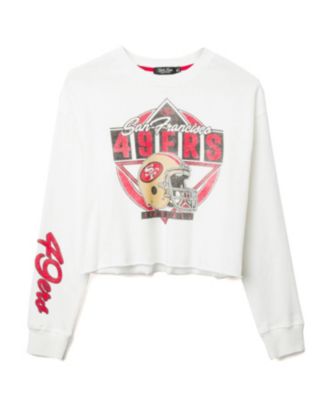  Women&#39;s NFL San Francisco 49ers Helmet Crop Fleece Sweatshirt