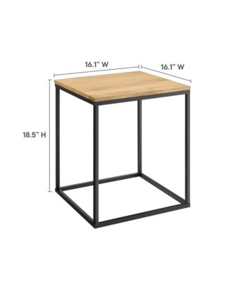 Zora Square Wood and Metal Side Table
