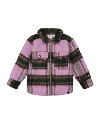 Girls' Zipped Plaid Overshirt - Little Kid