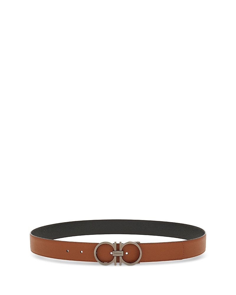 Ferragamo Men's Double Gancini Reversible Leather Belt