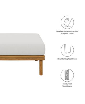 Wren Outdoor Patio Teak Wood Ottoman