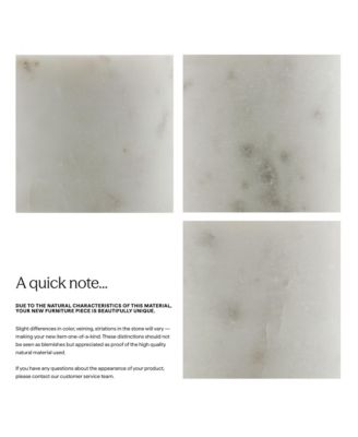 Caldera 33" Curved Solid Wood and Marble Accent Storage Cabinet