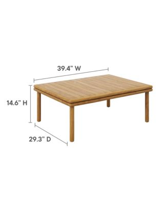 Wren Outdoor Patio Teak Wood Coffee Table