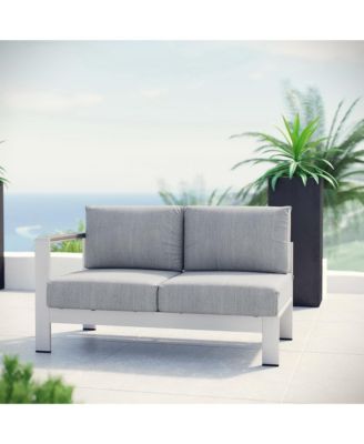 Shore Left-Arm Corner Sectional Outdoor Patio Aluminum Loveseat