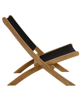 Vienna Outdoor Patio Teak and Rope Folding Accent Lounge Chair