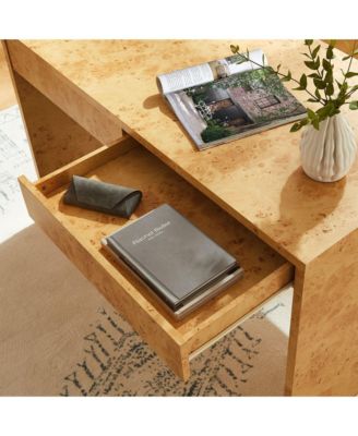 Hudson 2-Drawer Burl Wood Desk