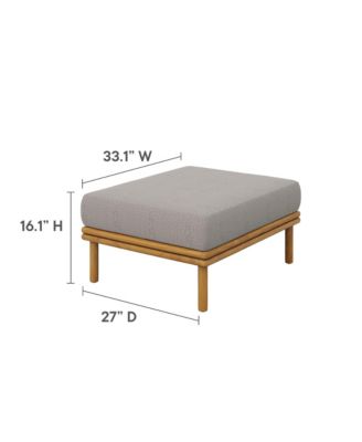 Wren Outdoor Patio Teak Wood Ottoman