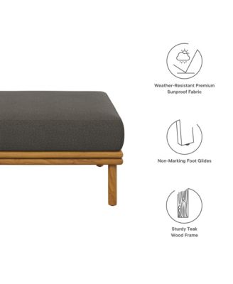 Wren Outdoor Patio Teak Wood Ottoman