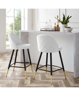 Cordial Performance Velvet Counter Stools, Set of 2