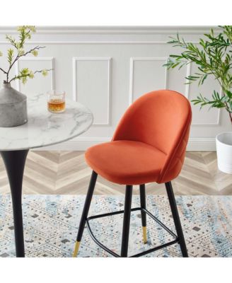 Cordial Performance Velvet Bar Stools, Set of 2