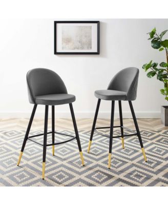 Cordial Performance Velvet Bar Stools, Set of 2