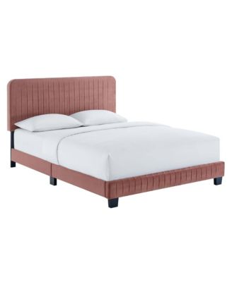 Celine Channel Tufted Performance Velvet Platform Bed