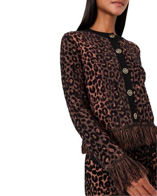 Leopard Print Fringe Cardigan