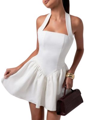 Halter Contour A-Line Mini Dress