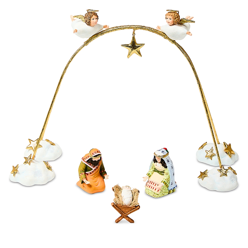 Mackenzie-childs Patience Brewster Nativity Cherub Angels Mini Arch Set, Set Of 4 In Multi