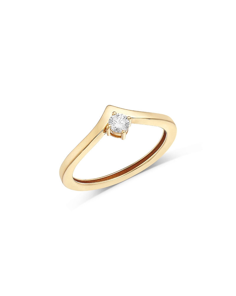 Moon & Meadow 14k Yellow Gold Diamond Chevron Ring