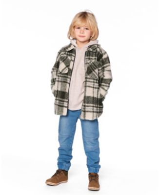 Boys' Sherpa Long Sleeve Zip Front Overshirt - Little Kid, Big Kid