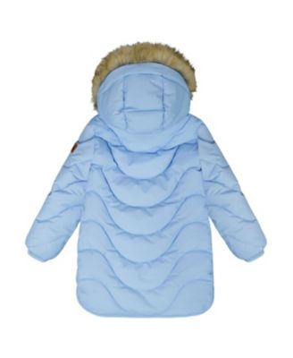 Girls' Long Wavy Quilt Puffy Winter Coat - Big Kid