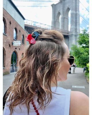 Cherry Hearts Hair Brush & Clip Gift Set