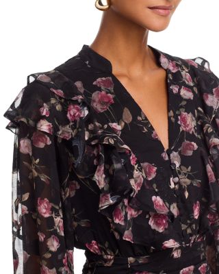 Rose Jacquard Mini Dress