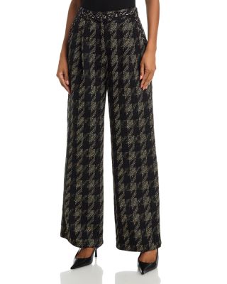 Metallic Tweed Wide Leg Pants - Exclusive