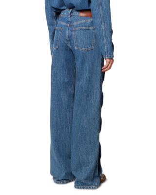Peron High Rise Wide Leg Jeans in Blue Denim