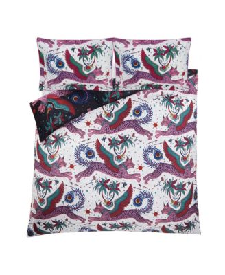 Lynx Navy Print Duvet Cover, Queen