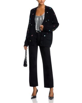 Scattered Jewels Oversized V Neck Cardigan - Exclusive