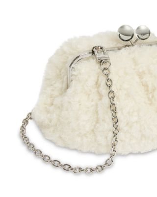 Weekend Accesori 2 Small Micio Ivory Fux Fur Clutch