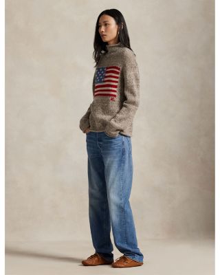 Flag Wool Blend Turtleneck Sweater