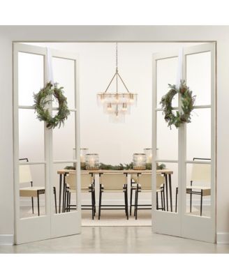 Perignon Three Tier Melted Glass and Iron Chandelier