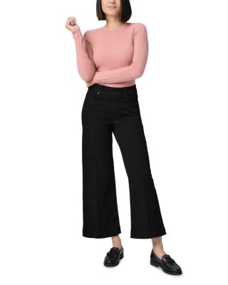 Anessa Petite High Rise Wide Leg Jeans in Black Shadow