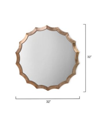 Round Metal Scalloped Wall Mirror