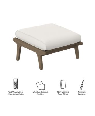 Saratoga Outdoor Patio Teak Ottoman