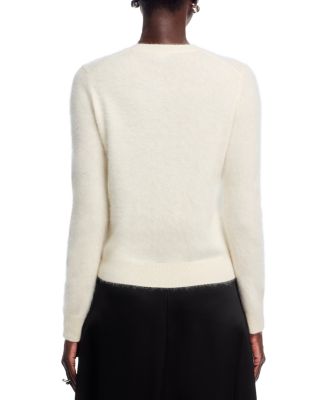  Brushed Crewneck Cardigan in Cashmere