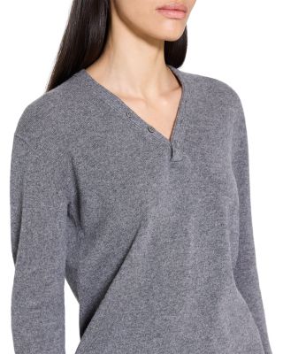 Button Neck Cashmere Sweater