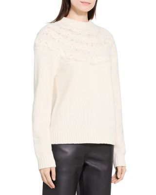 Cable Yoke Wool Cashmere Sweater