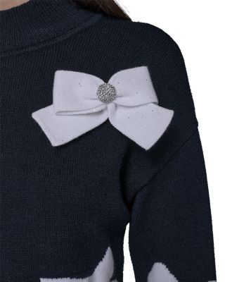 3D Bow Mock Neck Sweater