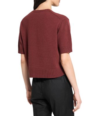 Cashmere Cropped Short Sleeve Sweater