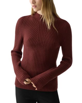 Traveling Rib Mock Neck Sweater in Cashmere