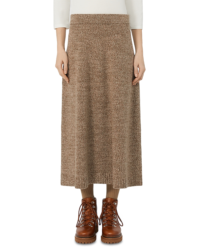 Weekend Max Mara Weekend 2 Barnaba Wool Knit Midi Skirt In Brown