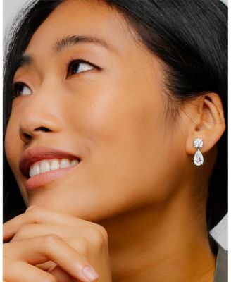  Signature Drop Earring in 14K Yellow Gold, 6.0ctw Round Brilliant & Pear Lab Grown Diamonds
