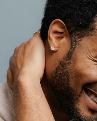  Solitaire Stud in 14K Gold, 3ctw Round Brilliant Lab Grown Diamond