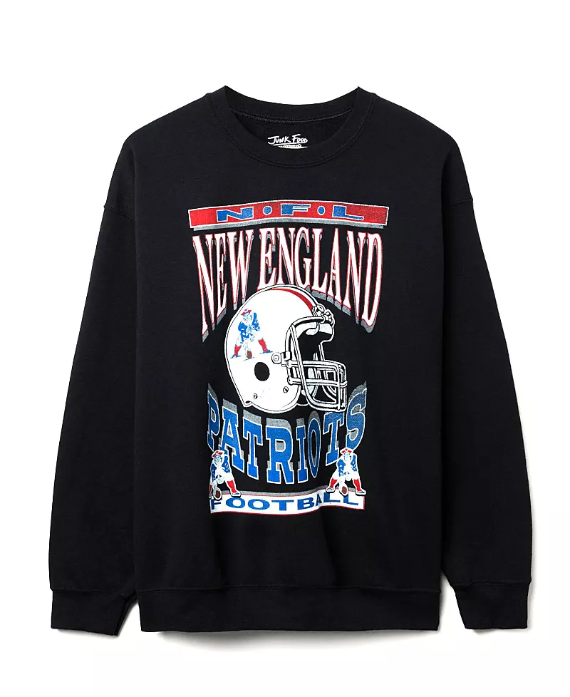 Junk Food Clothing Unisex Nfl New England Patriots Helmet Flea Market Crew Fleece