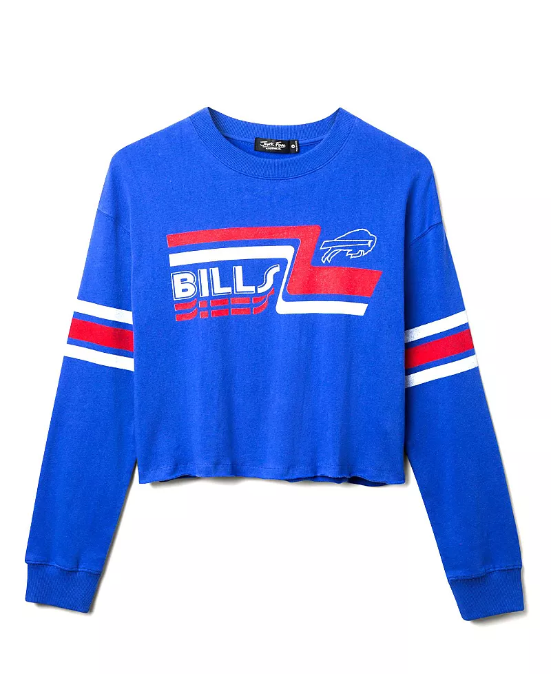Junk Food Clothing Women's Nfl Buffalo Bills Retro Crop Fleece